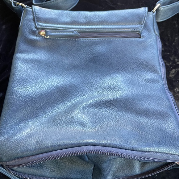 Blue leather crossbody bag - Picture 4 of 8
